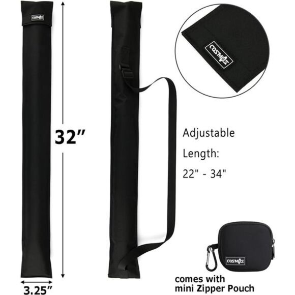 Cue Stick Carrying Bag for 1/2 Billiard Stick Storage, 32 Inches Black Color - Picture 2 of 7